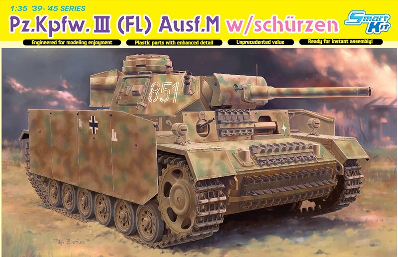модель ТАНК Pz.lll (Fl) Ausf.M w/SCHURZEN
